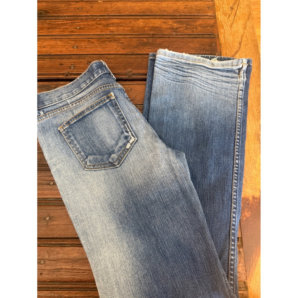 Earl Jean Women Bootcut Denim Sz. 29 Medium Wash Distressed Blue Mid Rise Trendy